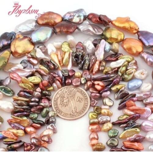 Multi-Color Freefrom Irregular Natural Freshwater Pearl Loose Beads For DIY Jewelry Making Necklace Bracelet 15" Free Shipping