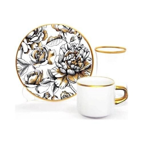 Drop Focus Tea Coffee Set 18 Pieces Rose Brown