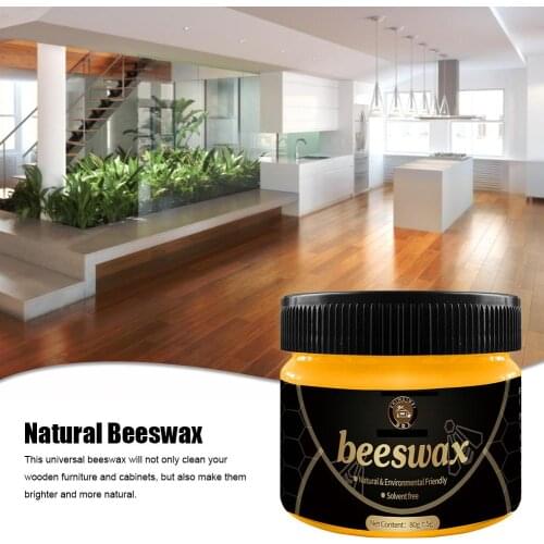 85g Organic Natural Pure Wax Wood Seasoning Beewax Wood Furniture Care Polishing Waterproof Wear-resistant Wax Care Accessories