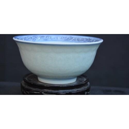 Antique MingDynasty porcelain bowl,white and blue,pomegranate,Hand-painted crafts,Collection&Adornment