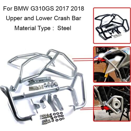 G310GS 2017 2018 Upper+Lower Engine Guard Highway Freeway Crash Bar Fuel Tank Protector Motorcycle Accessories For BMW g310gs 17