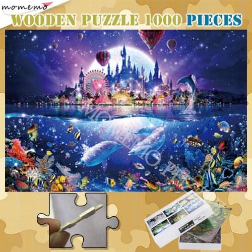 Jigsaw Puzzle Toys 300 500 1000 Pieces Water Park Wooden Puzzles for Adults Customized 1000 Puzzle Games Kids Assembling Toys