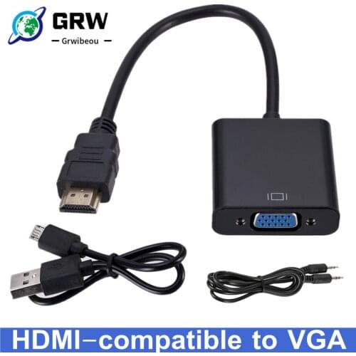 HD1080P HDMI-compatible to VGA adapter converter cable For Xbox PS4 PC laptop TV box to projector display HDTV