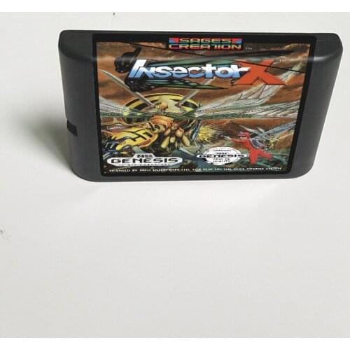 Insector X - 16 Bit MD Game Card for Sega Megadrive Genesis Video Game Console Cartridge