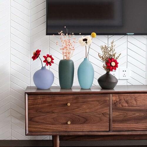 Ceramic Small Vase Minimalist Dry Flower Flowerpot Small Mouth Vase Ornament DIY Flower Arrangement Accessories Plant pot