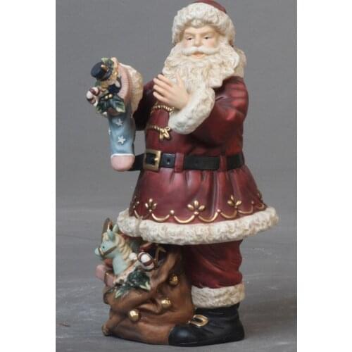 CERAMIC CRAFTS HOME DECORATION SANTA CLAUS FIGURINE CHRISTMAS GIFT