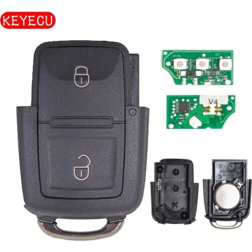 Keyecu Remote Key 2 Button 434MHz for Jetta Passat Golf Beetle Bora 2002-2005 1J0 959 753 AG