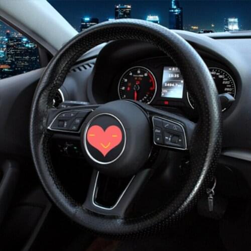 Genuine Leather Car Steering Wheel Cover Universal For Volkswagen Golf 5 6 7 PASSAT B5 B6 B7 Polo T5 Bora T-ROC