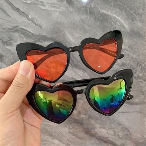 Round Sunglasses Heart Sunglasses kids brand designer Sun Glasses Retro Love Heart Shaped Glasses children travel Sunglass UV
