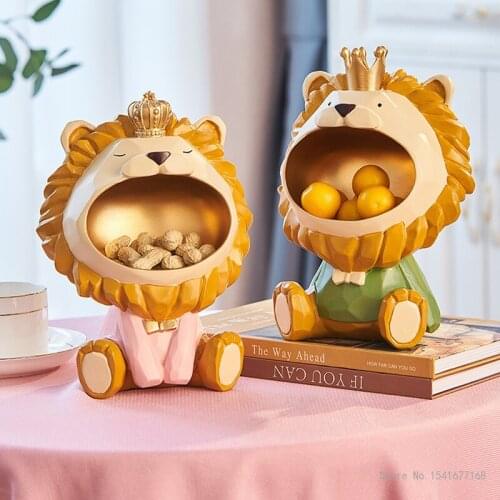 Crown lion cartoon cute storage decoration living room home decoration gift newcomer gift savings box animal home figurines
