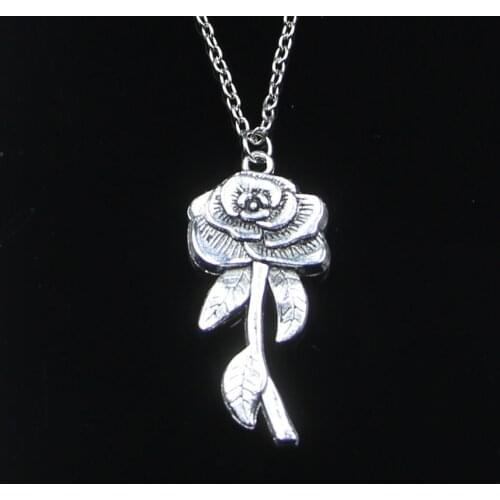 Fashion 42*19mm Rose Flower Pendant Necklace Link Chain For Female Choker Necklace Creative Jewelry party Gift