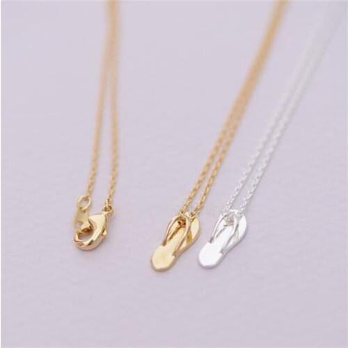 Fashion Small Splint Slipper Pendant Necklace Three Color Optional