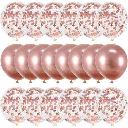 20Pcs Balloon Set Rose Gold Confetti Metallic Balloons Birthday Party Wedding Decoration Anniversary Globals Baby Shower Balloon