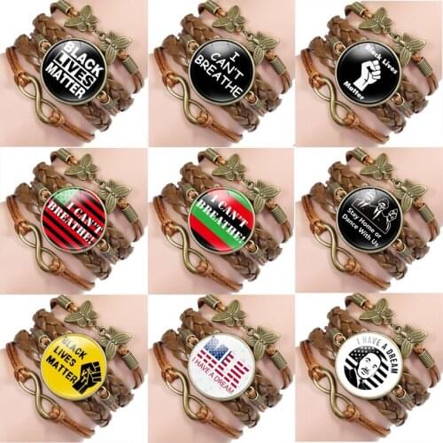 New Arrival I CAN'T BREATHE Infinity Bracelet Multistyle Women Letter Leather Bracelet Fashion Jewelry Accessories