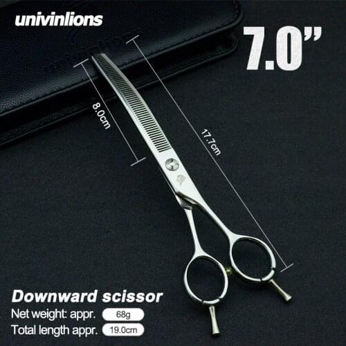 7" Down Curved Thinning Shears Pet Dogs Gromming Scissors Sharp Edge Animals Cat Downward Thinning Scissors Barber Cutting Tools