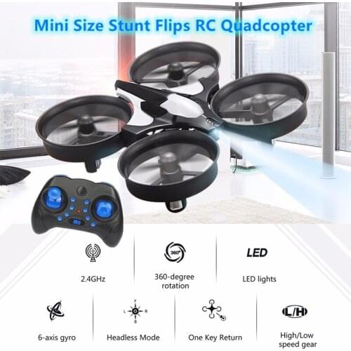 One Key Return Mini Size RC Quadcopter 6-Axis Gyro Headless Mode 360 Degree Stunt Flip Unique Propeller Anti-crash RC Aircraft