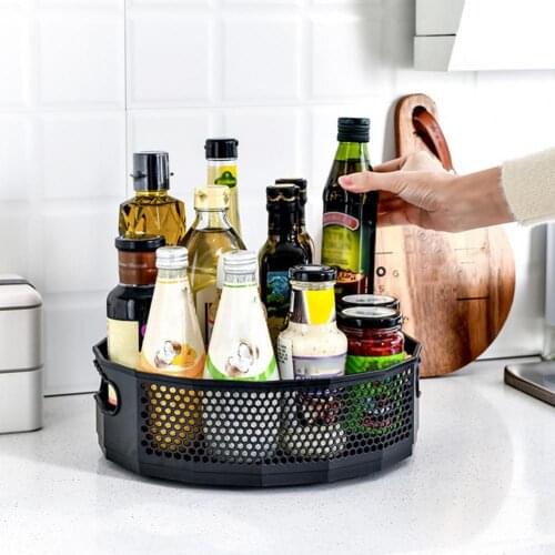 Spice Rack 360 Degree Rotating Large Capacity Versatile Plastic Multi-Functional Cosmetics Organizer Storage Trays