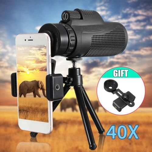Professional 40x60 Zoom Optical HD Lens Monocular Telescope + Tripod + Clip for Mobile Phone