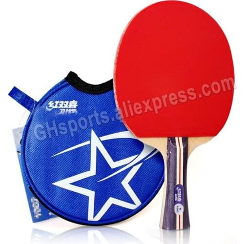 DHS Table Tennis Racket (1002, 1006) with Rubber Bag Case 1-Star Original DHS Ping Pong Bat