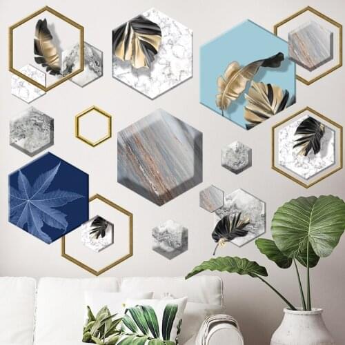 DIY Golden Flower Photo Frame Background Decor Wall Paper Decorative Painting Living Room Porch Decal Self-Adhesive Stickers