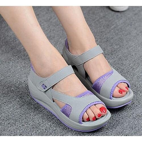 Sandals for Women Flat Fashion Sandalias Feminina Open Toe Women Wedge Sandals Height Increasing Beach Shoes Women Shoes