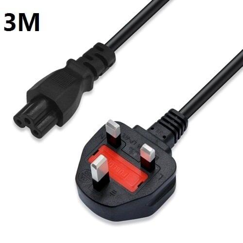 UK Plug 3M/10FT 3 Prong Cord Power Cable Lead For Laptop PC Adapter Computer Monitors TVS Projectors Printers and More