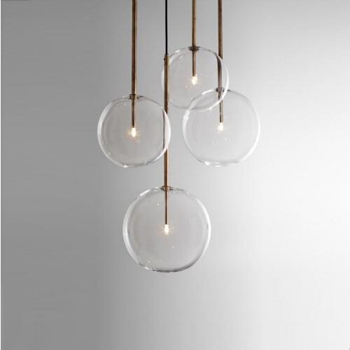 Nordic Clear Glass Pendant Lights Globe Chrome Glass Ball Pendant Lamp Dining Room Kitchen Hanging Lamp Home decor light fixture