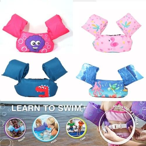 Baby Boys Girls Life Vest Swim Cartoon Toddler Float Swimming Ring Pool Infant Kid Life Jacket Buoyancy