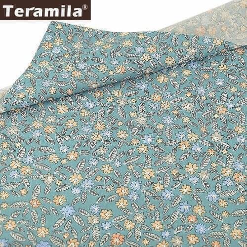 Teramila Tissu Optional Size Meter Green Telas Bedding Patchwork Quilting Cloth Tecido 100% Cotton Sewing Textile Floral Fabric