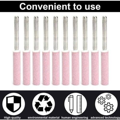 10Pcs Chain Saw Sharpening Grinding Stone Bits Tool 5/4.8/4mm Parts Replacement Tools Accessories Knife Sharpener Grinding Wheel