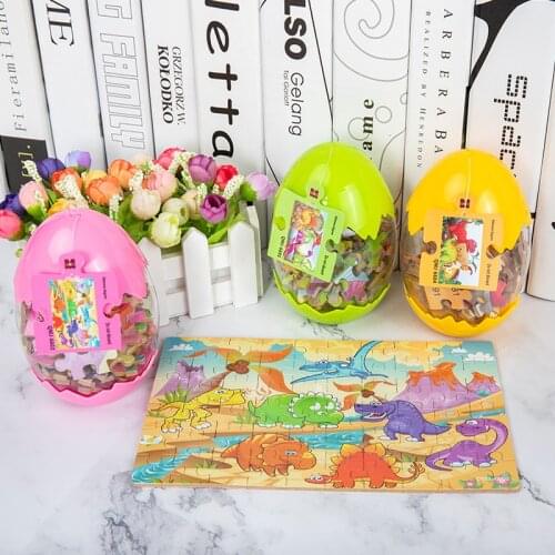 ChildrenS Wooden Puzzle Dinosaur Egg Packaging Dinosaur Puzzle Board Educational Toy ChildrenS Puzzle Gift