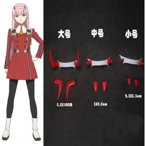 Anime Darling in the Franxx Zero Two Headpiece Headwear Code 002 Hair Clip Hair Pin Headband Red Horn Cosplay Costume Accessory
