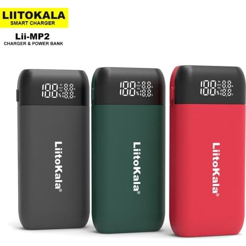 LiitoKala Lii-MP2 18650 21700 Rechargeable Battery Charger And Power Bank QC3.0 Input/Output Digital Display