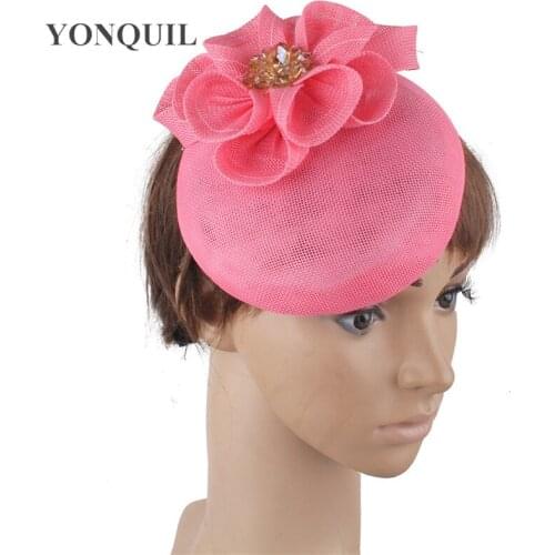 Light Purple Women Fascinator Cap Hair Clip Nice Flower Mesh Headwear Handmade For Ladies Wedding Millinery Cap Hair Clips