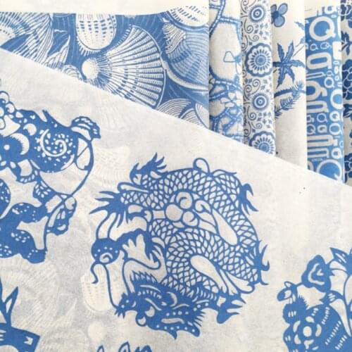 16PCS pottery ceramics clay Transfer paper glaze underglaze flower paper Jingdezhen blue and white porcelain decal paper 54x37cm