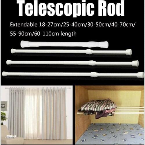 1PC Multi Purpose Metal Plastic Adjustable Curtain Telescopic Pole Spring Load Extendable Sticks Loaded Hanger Bathroom Product