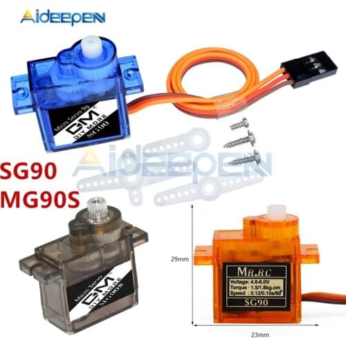 1Pcs SG90 MG90S Mini Micro Servo For Arduino RC 250 450 6CH For Helicopter Steering Gear Airplane Aeroplane Car Boat
