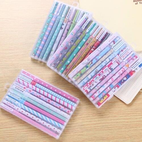 10 pcs/set Cute stationery Colorful Cat gel pen 0.5 mm colored ink pens for writing escolar office school supplies zakka