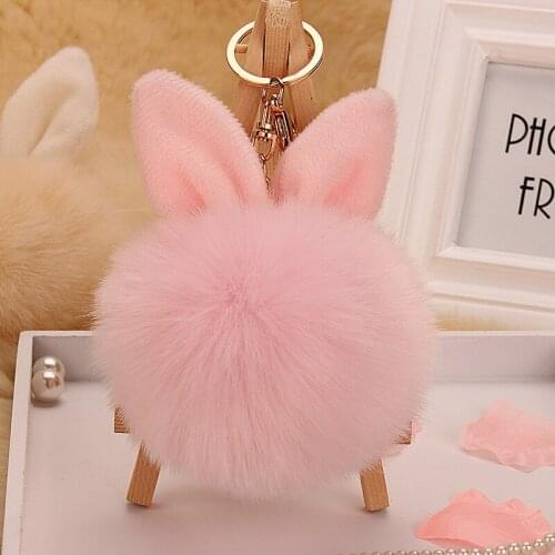 10color trinket Keychain pompons keychains cut fake fur Keychain pompom pumponchik Keychain fur llaveros pompom llaveros mujer