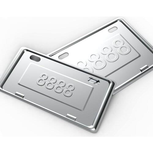Stainless Steel Motorcycle License Plate 2 Pack