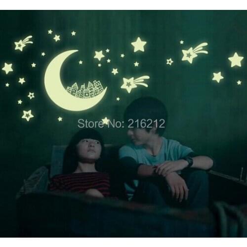 20 pcs Fluorescent Luminous Wall Stickers Glow in the Dark Stars Home Decoration Eco-friendly Cartoon Wall Decal for Kids Rooms