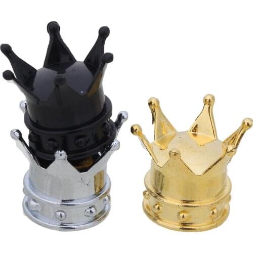 4pcs Colorful ABS Crown Car Tire Valve Stem Caps Tyre Air Dust Caps Truck Bicycle Wheel car valve cap