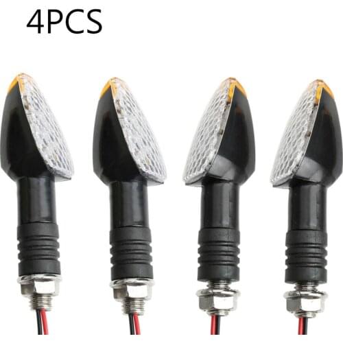 4pcs Mini Strip Black led motorcycle Turn signal light Amber 12V Motorcycle Accessories Lighting Universal