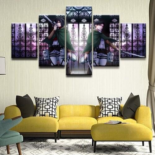 5 Piece Canvas Art Paintings Wall Frame Modular HD Prints Anime Poster Modern Home Decor Living Room Decoration Ackerman Picture
