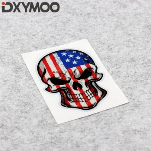 Car Styling Decals Skull Fighter Knight United States of America US Flag Old Fashion Car Oil Tank Window Stickers 3M