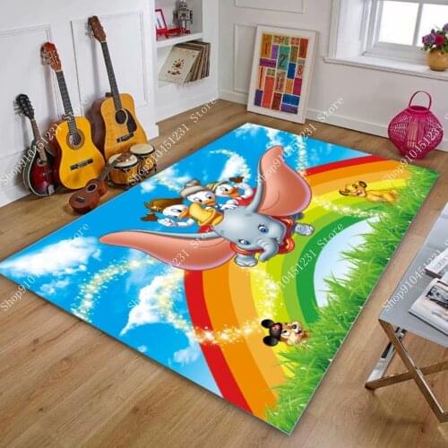 Disney Cartoon Cute Dumbo Children Kids Boys Girls Game Carpet Bathroom Non-slip Bedroom Living Room Rug Indoor Mat Home Decor