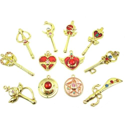 ELBCOS Sailor Moon Mizuno Ami Hino Rei Kino Makoto ChibiUsa 6cm/2.4" Weapon Model toy Boxed desktop decoration Pcs/Set