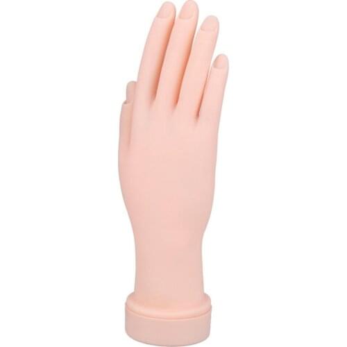 Flexible Nail Art Practice Hand Movable Silicone Soft Plastic Flectional Trainer Model False Training Hand Nail Manicure Tools