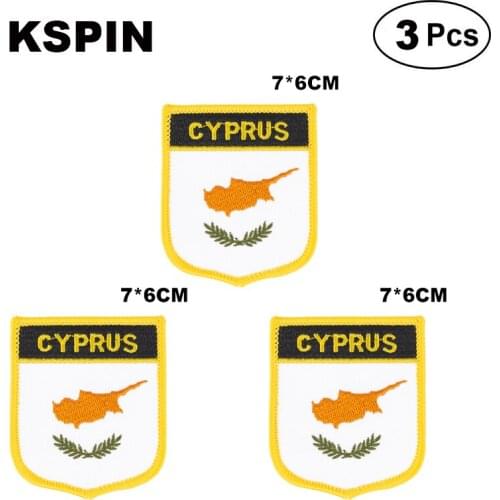 Cyprus Shiled Shape flag patches national flag patches for Cothing DIY Decoration