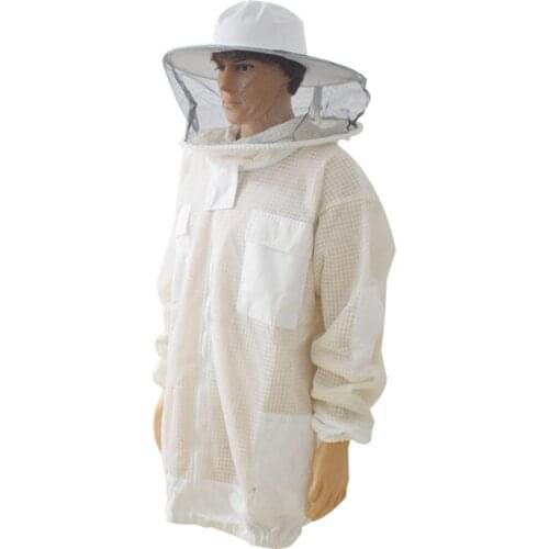 Bee Suit 3 Layer Air-through Protective Clothing Beekeeping Jacket Professional Anti Bee Suit with Removable Hat Ventilated